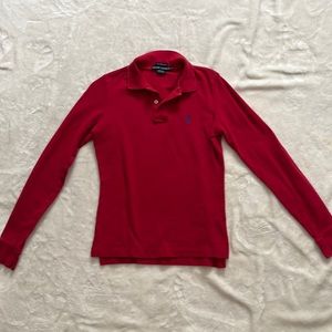 Polo Ralph Lauren red skinny polo size M